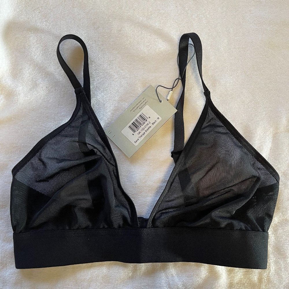 Sieve Triangle Bra - Black - Wirefree - 32D 32DD 34C 34D